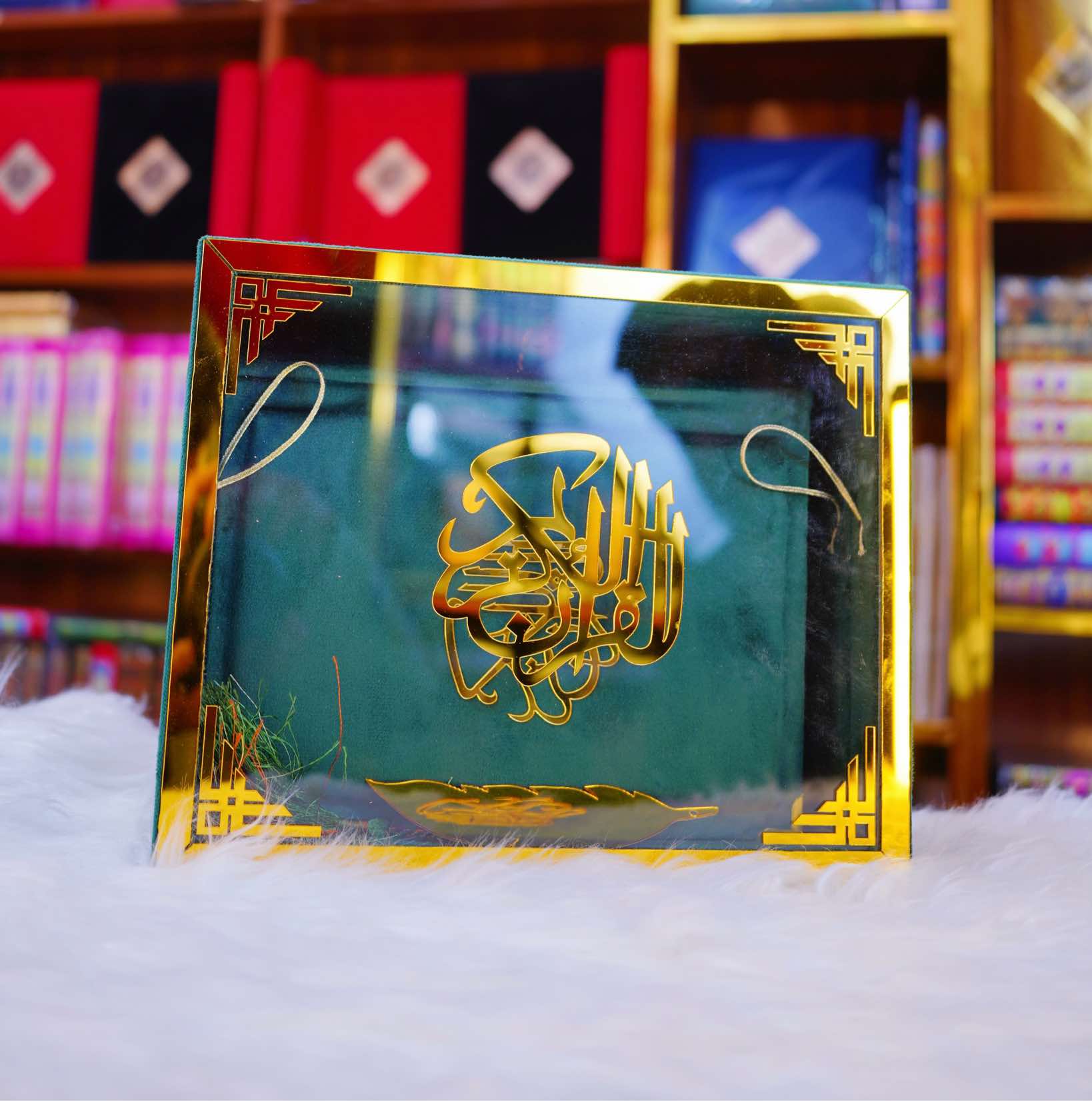 Red Acrylic Box Quran Pak with Rehal