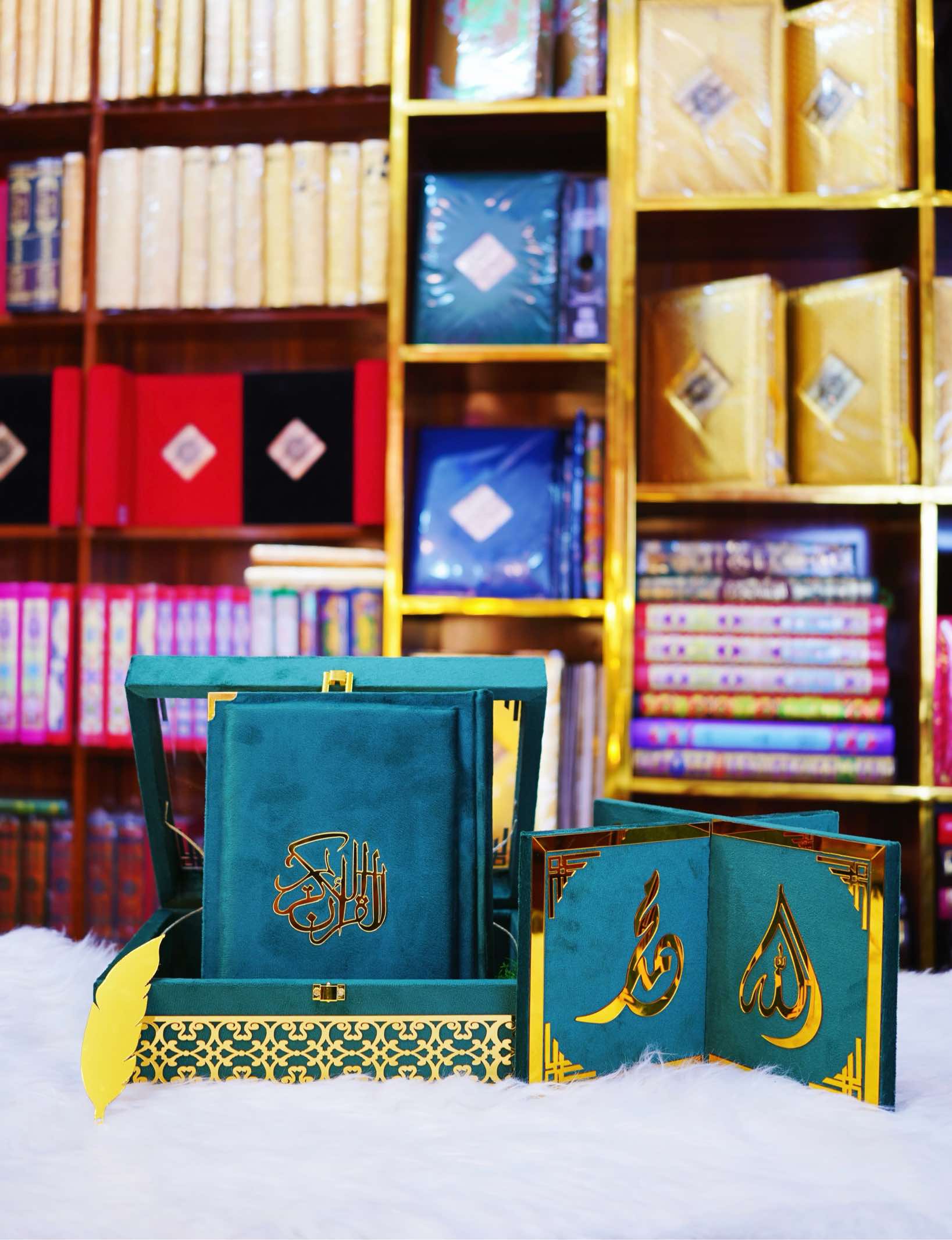 Red Acrylic Box Quran Pak with Rehal