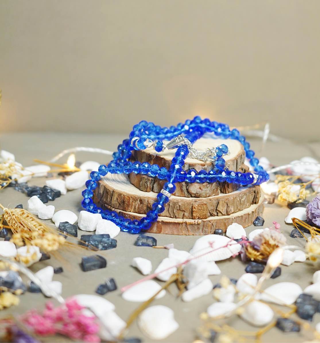 Blue Crystal Tasbih 100