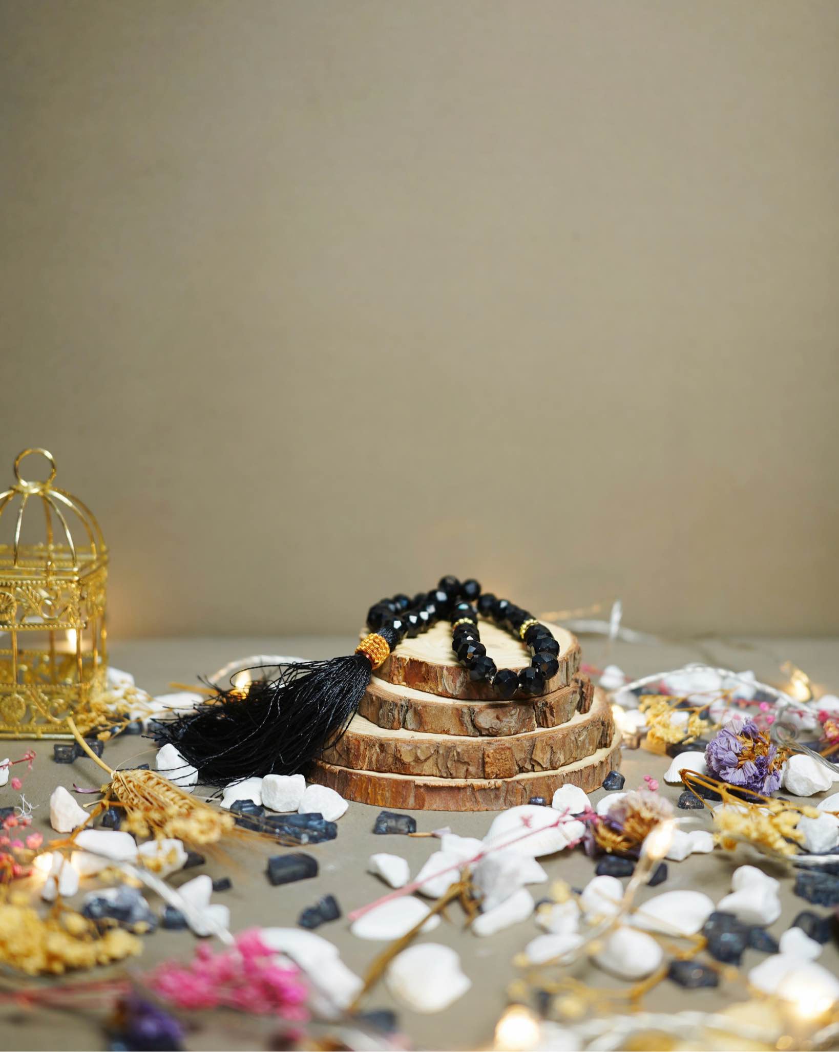 Black 33 Beads Crystel Tasbih